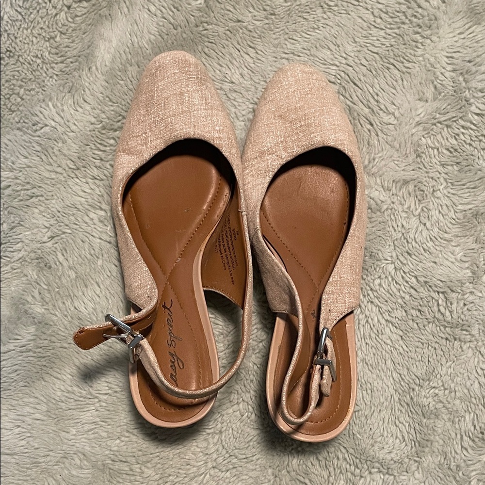Lucky Brand Tan Slingback platforms